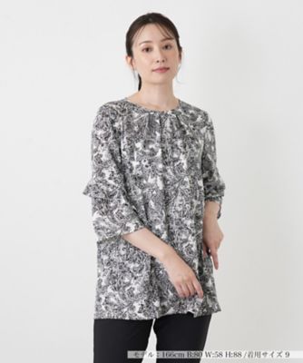 専用　ハグオーワー ペイズリー柄 バタフライスリーブ ブラウス アイロン要らずの『軽やかブラウス』はママの“体形カバー”にも◎ | VERY