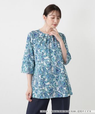 ＜Leilian (Women)＞ペイズリー柄タックブラウス