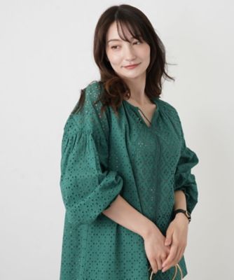 カットワークレースブラウス【Leilian WHITE LABEL