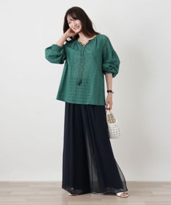 カットワークレースブラウス【Leilian WHITE LABEL
