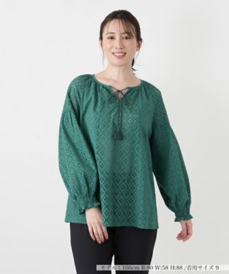 カットワークレースブラウス【Leilian WHITE LABEL 