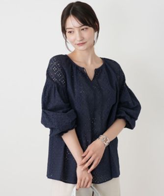 カットワークレースブラウス【Leilian WHITE LABEL