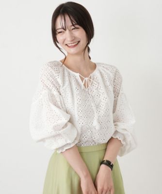 カットワークレースブラウス【Leilian WHITE LABEL