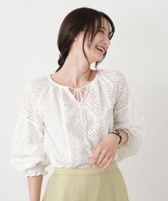 カットワークレースブラウス【Leilian WHITE LABEL