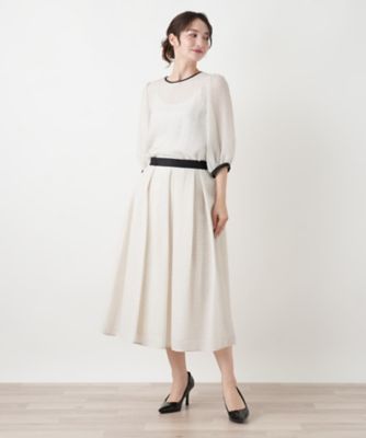Sporty & Rich プリーツスカート アイボリー ボーダープリーツスカート | Leilian (Women)/レリアン | 三越伊勢丹