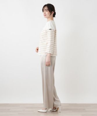 【完全新品】cccmalie シーマリー　ベロア襟ボーダーカットソー　白 マリンボーダーカットソー【Le minor】 | Leilian (Women