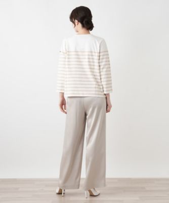 【美品】MALION vintage カットソー　ボーダー　リメイク　一点物 Le Minor（ルミノア） ダブルVネック ボーダーカットソー ENC BORDE