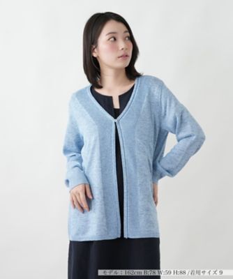 ＜Leilian (Women)＞Ｖネックラメカーディガン