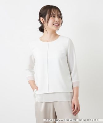 ＜Leilian (Women)＞シフォン袖カットソー【２６年３月カタログ】