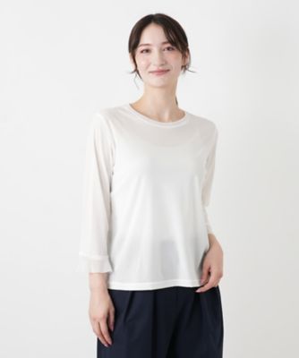 メッシュ切替クルーネックカットソー | Leilian (Women)/レリアン
