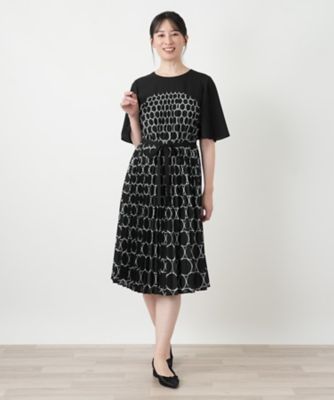 美品 Leilian プリーツデザインワンピース サイドプリーツワンピース【大妻女子大学コラボ商品】 | Leilian plus