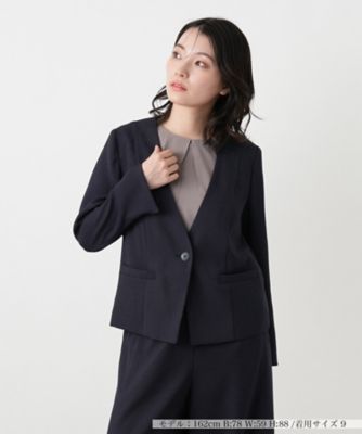 ＜Leilian (Women)＞Ｖネックノーカラージャケット