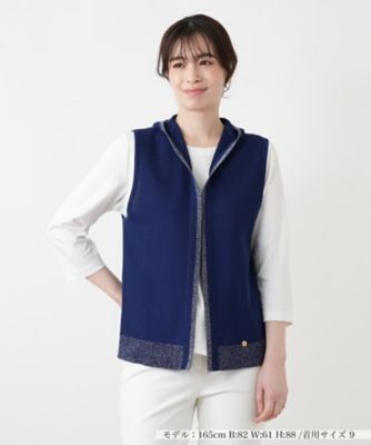 ＜Leilian (Women)＞フーデッドラメニットベスト