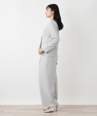 【極美品ARMANICOLLEZIONIノーカラー VネックジャケットホワイトL ノーカラーVネックジャケット | BOURGE (Women)/ブールジュ | 三越