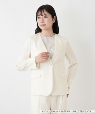 ＜BOURGE (Women)＞ノーカラーＶネックジャケット