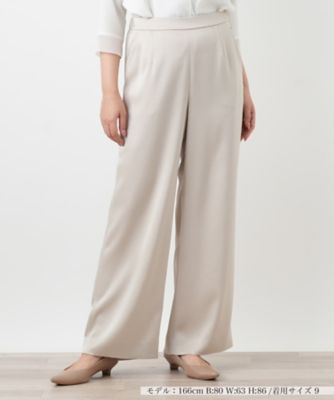 ＜Leilian (Women)＞ワイドサテンパンツ【２６年３月カタログ】