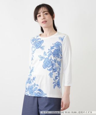 ＜Leilian (Women)＞プリント七分袖カットソー