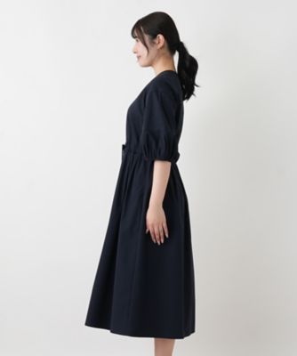 美品♡レリアン ドットレース ドレス ワンピース ウエストリボン ロング 9 洗えるウエストリボンフレアワンピース【MUSE BY ROCHAS