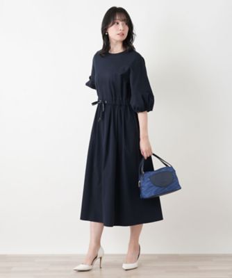 ＜Leilian (Women)＞洗えるウエストリボンフレアワンピース【ＭＵＳＥ　ＢＹ　ＲＯＣＨＡＳ　Ｐｒｅｍｉｅｒｅ】