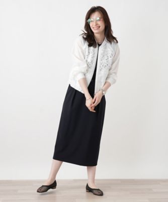 【未使用】ROCHAS Leilian レース ノーカラージャケット ラベンダー デザインレースジャケット【MUSE BY ROCHAS