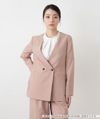 ピンク系 レディースのノーカラージャケット | 三越伊勢丹オンライン