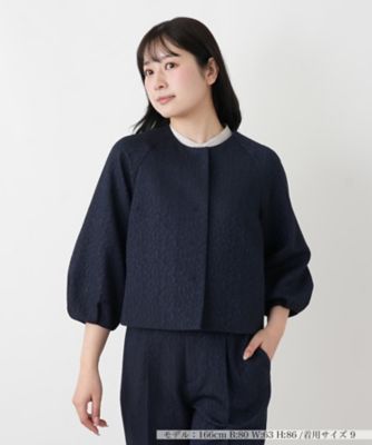 ＜BOURGE (Women)＞ジャカードノーカラージャケット