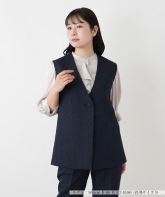 ＜BOURGE (Women)＞ジャカードＶネックベスト