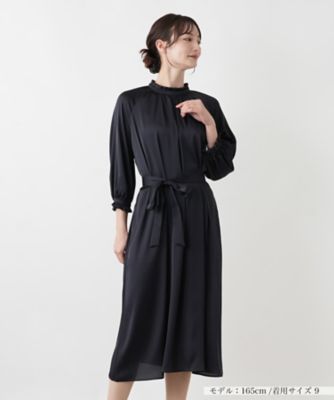 ＜BOURGE (Women)＞サテンベルテッドワンピース