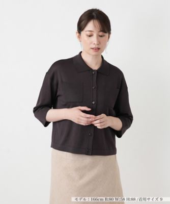 ＜Leilian (Women)＞襟付きニットシャツ【Ｌｅｉｌｉａｎ　ＷＨＩＴＥ　ＬＡＢＥＬ】