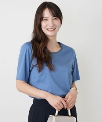 刺繍クルーネックカットソー【Leilian WHITE LABEL