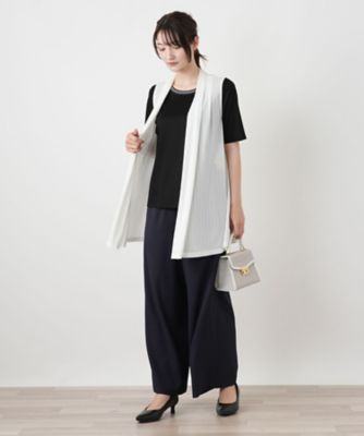 刺繍クルーネックカットソー【Leilian WHITE LABEL