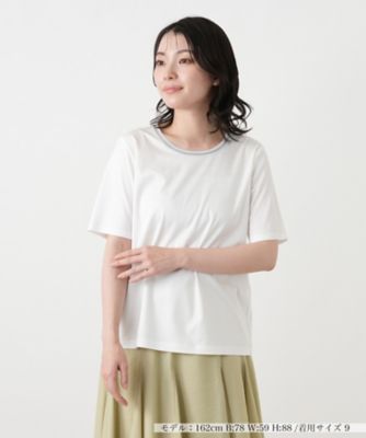刺繍クルーネックカットソー【Leilian WHITE LABEL