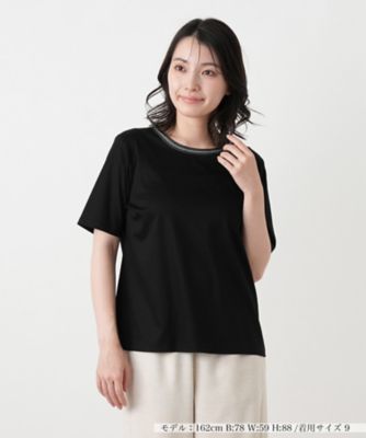 刺繍クルーネックカットソー【Leilian WHITE LABEL