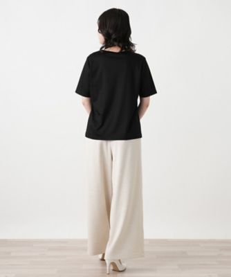 刺繍クルーネックカットソー【Leilian WHITE LABEL