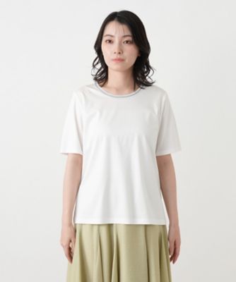 刺繍クルーネックカットソー【Leilian WHITE LABEL