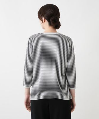 ナローボーダーラメカットソー【Leilian WHITE LABEL