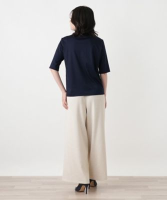 ラインストーンクルーネックカットソー【Leilian WHITE