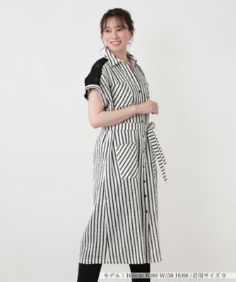 編地切替ストライプワンピース | Leilian (Women)/レリアン | 三越