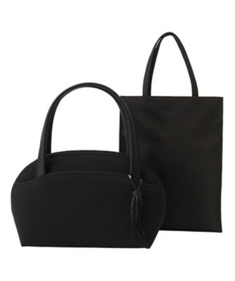 C71 極美品 FOXEY ブラックフォーマル ハンドバッグ 2way 黒 ハンドバッグセット【ブラックフォーマル】 | Leilian (Women