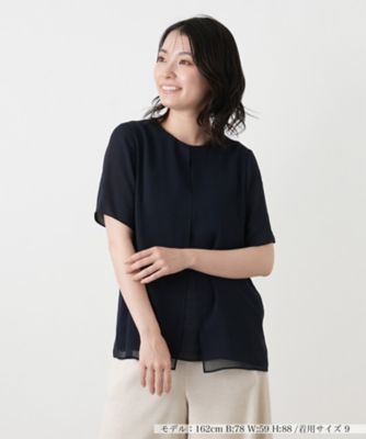 ＜Leilian (Women)＞レイヤード風クルーネックブラウス