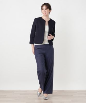ノーカラージャケット【Leilian WHITE LABEL