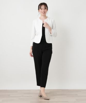 ノーカラージャケット【Leilian WHITE LABEL