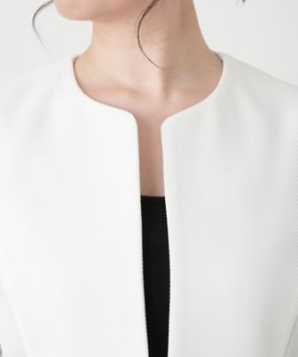 ノーカラージャケット【Leilian WHITE LABEL