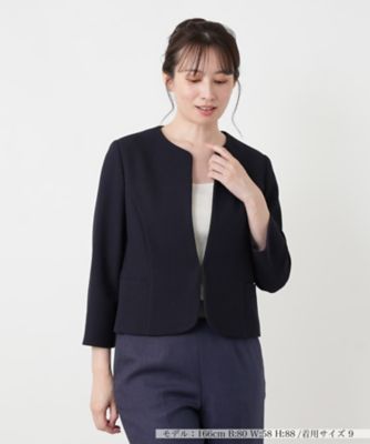 ＜Leilian (Women)＞ノーカラージャケット【Ｌｅｉｌｉａｎ　ＷＨＩＴＥ　ＬＡＢＥＬ】