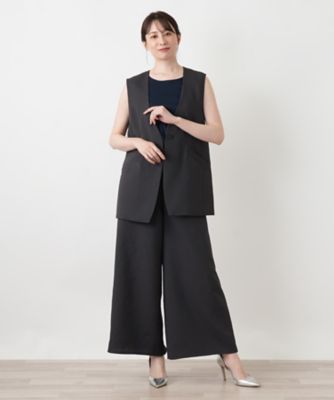 Vネックセミロングベスト【Leilian WHITE LABEL