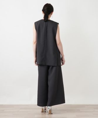 Vネックセミロングベスト【Leilian WHITE LABEL