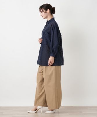 アイレットレースブラウス【Leilian WHITE LABEL