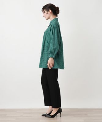 アイレットレースブラウス【Leilian WHITE LABEL
