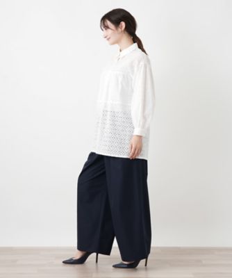 アイレットレースブラウス【Leilian WHITE LABEL
