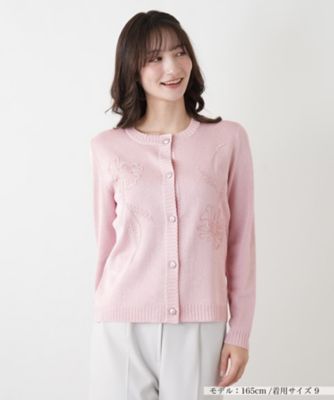 ＜Leilian (Women)＞スパンコールフラワー刺繍カーディガン【ＣＯＲＳＩＮＩ　＆　ＰＲＯＴＩ】